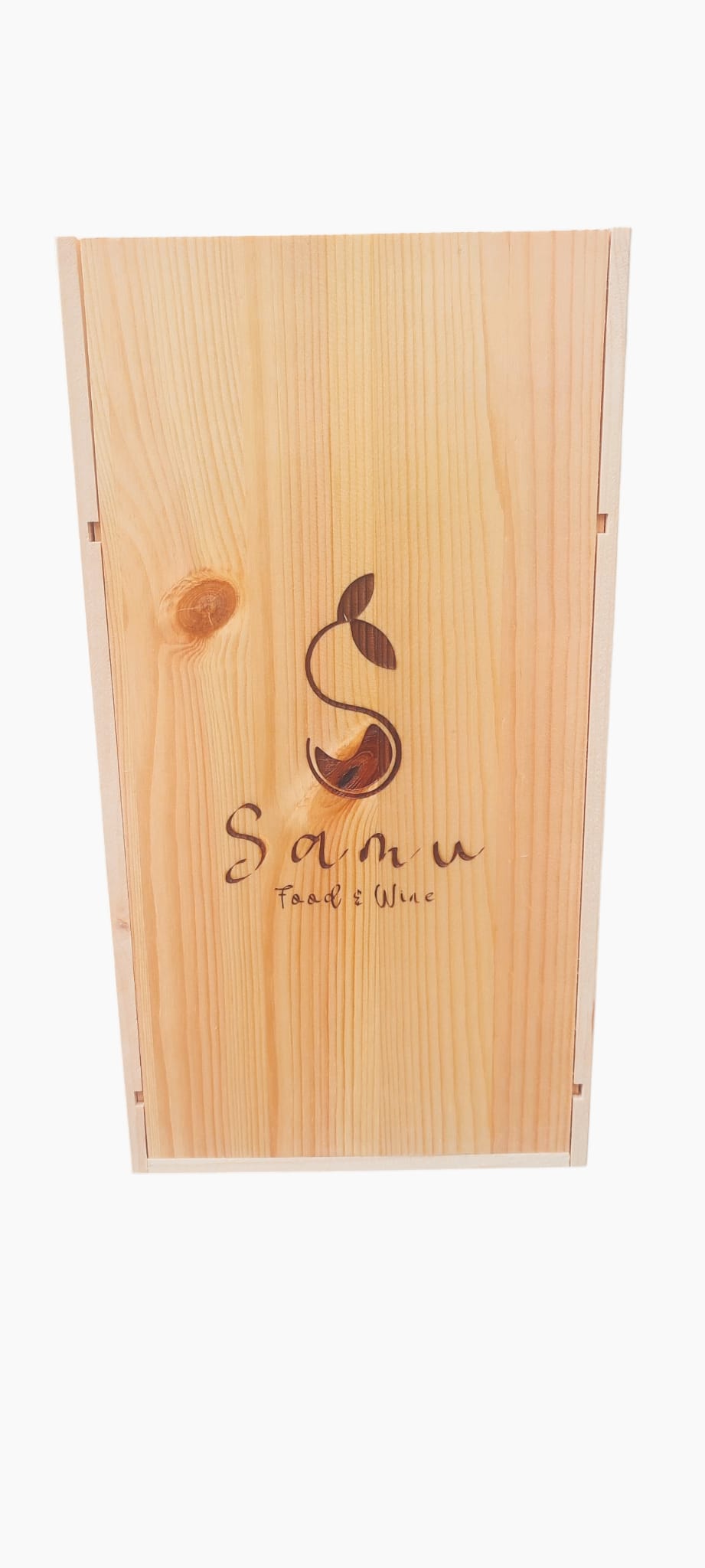 Cassetta in legno di pino con coperchio scorrevole