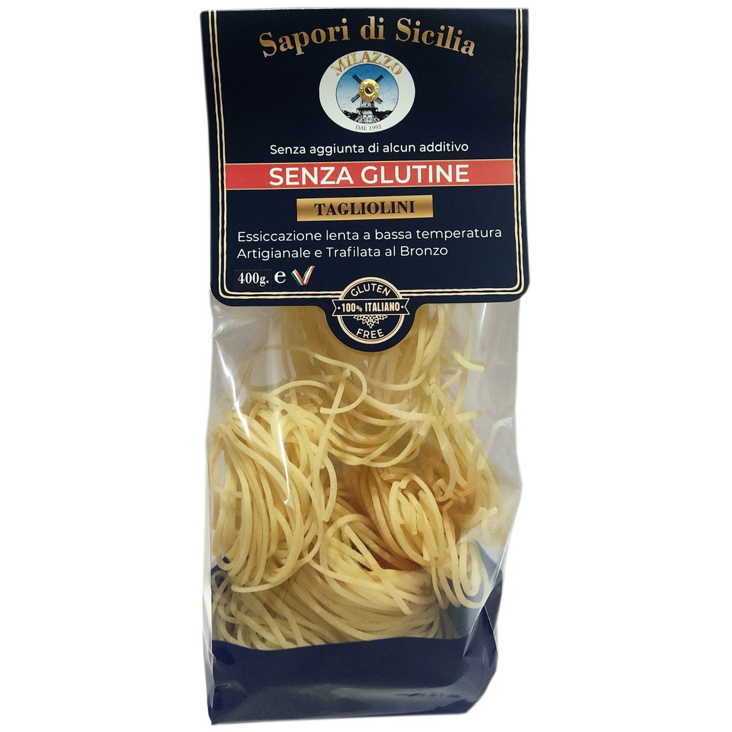 TAGLIOLINI SENZA GLUTINE DI MAIS E RISO – 400 gr.
